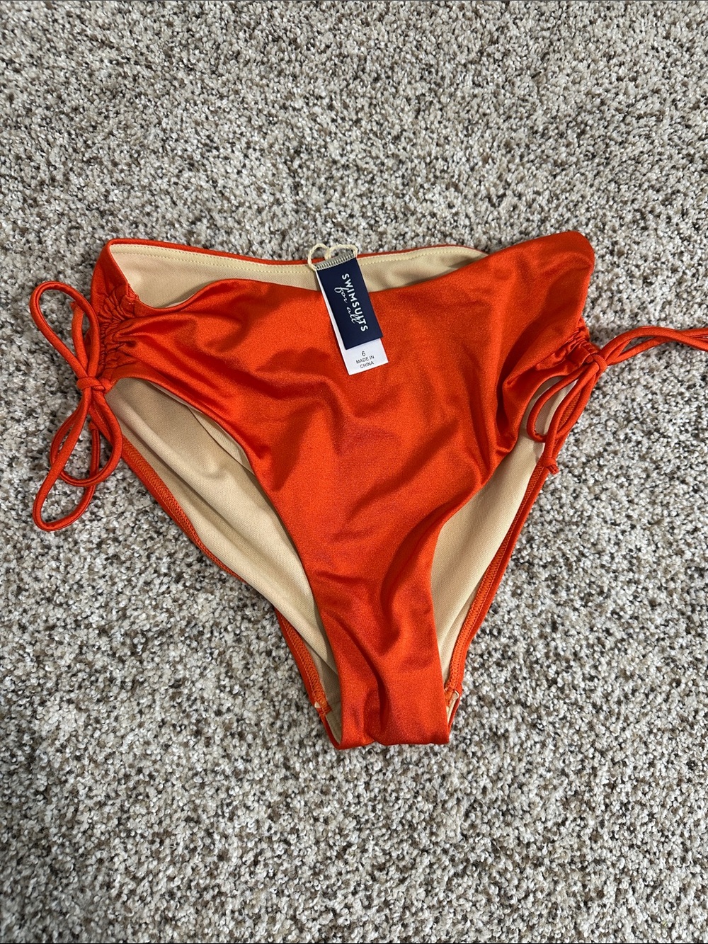 Swimsuits For All Vibrant Orange High Waisted Bikini Bottoms